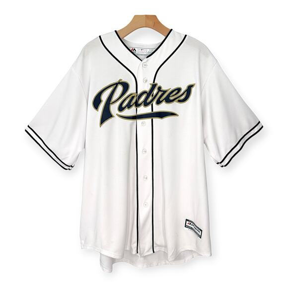 MLB Other - MLB San Diego Padres Script Logo XL #33 Shields White Majestic Baseball Jersey